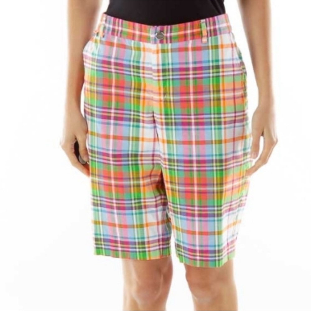 RALPH LAUREN ACTIVE Multicolor Plaid Capri Shorts
